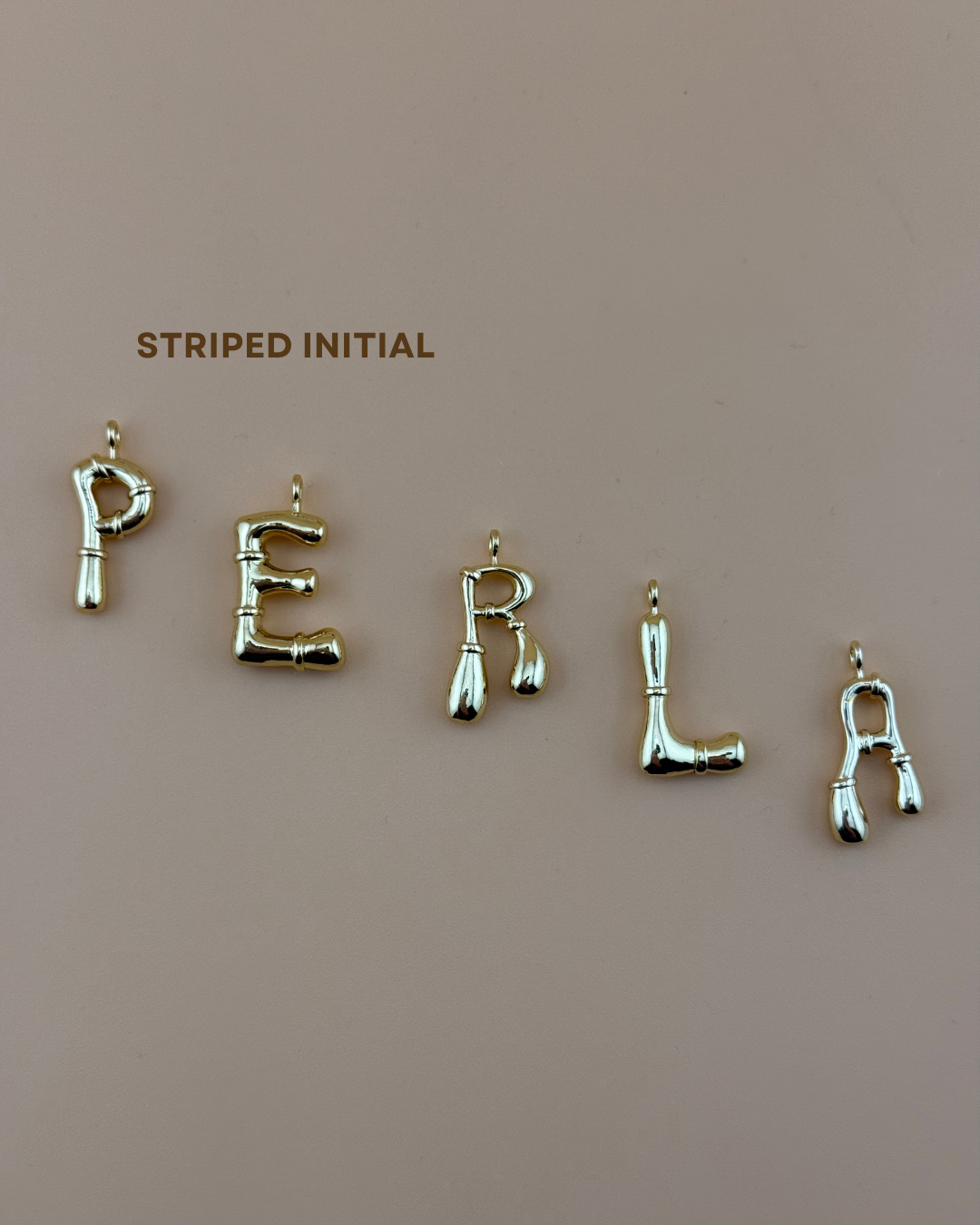 Striped Initial Alphabet Lockets